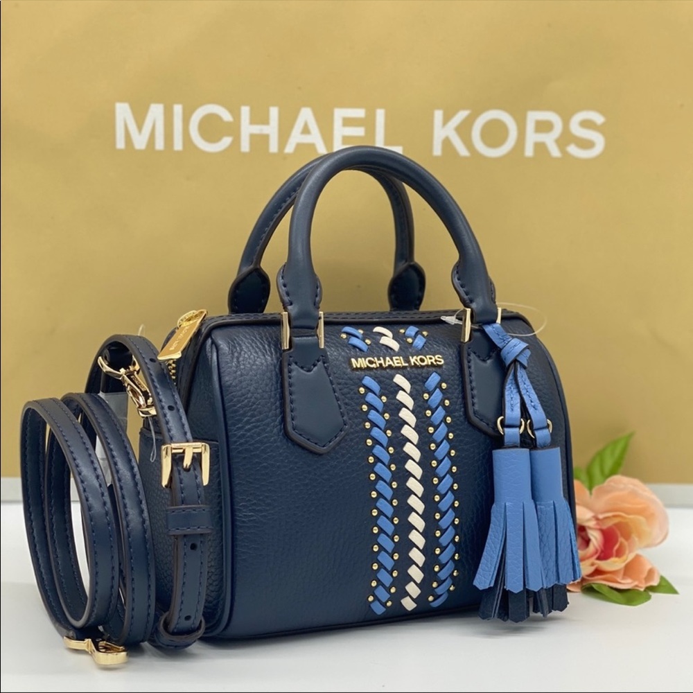 MICHAEL KORS BEDFORD XS DUFFLE XBODY NAVY MULTI - Picture 1 of 15